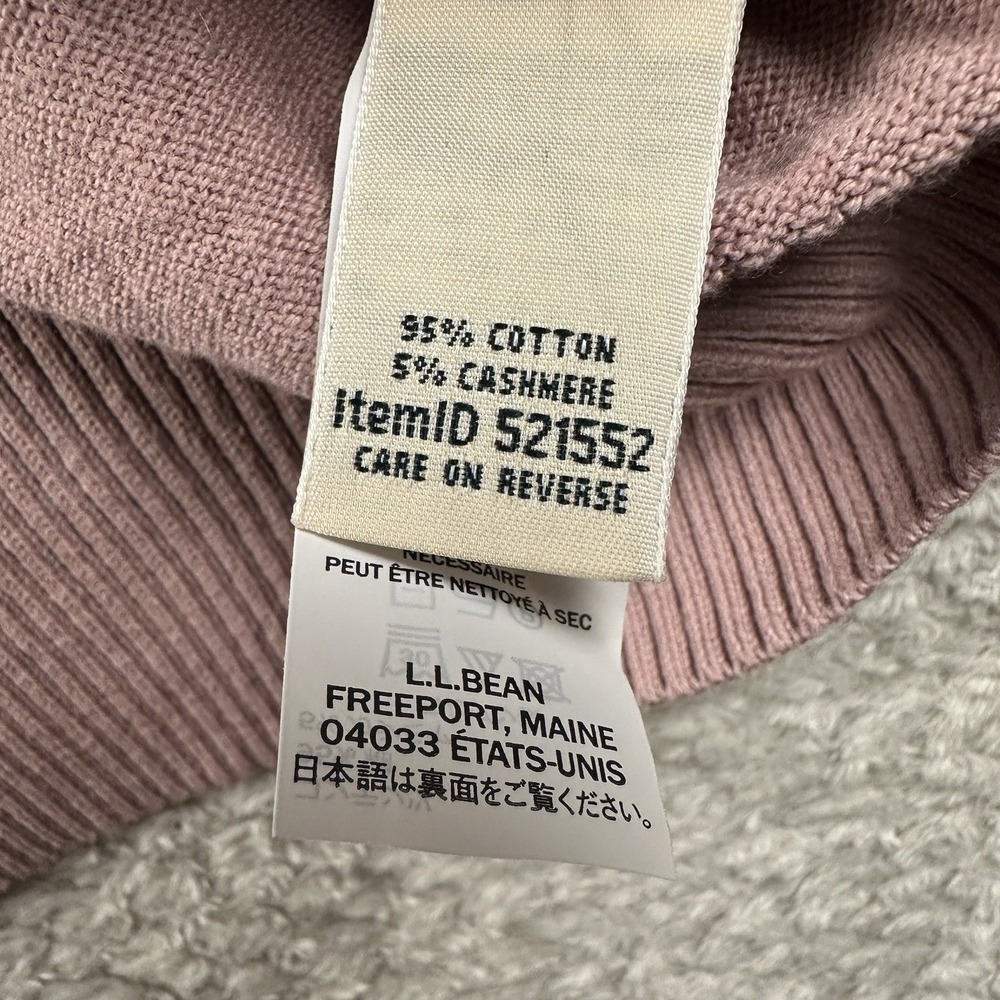 L.L. Bean Women's Fairisle Soft Cashmere Cotton Turtleneck‎ Sweater Large Cabin - Picture 9 of 10